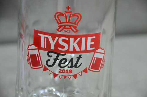 Tyskie Fest 2018 Polish Poland Beer Heavy Tankard Glass 500ml 50cl 0.5L M18 - Foto 2 di 9