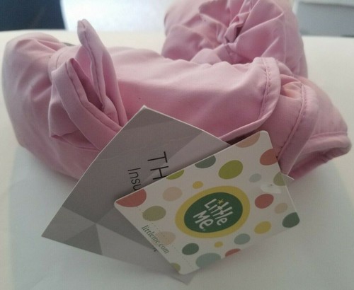 Toddler Little Me Brand Light Pink & Gray Mittens Bow Detail 3M Thinsulate 2T-4T - Picture 5 of 9