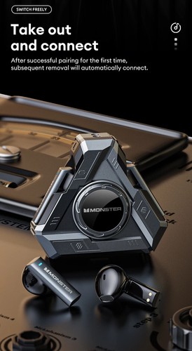Monster XKT22 Gyroscope du bout des doigts écouteurs grande capacité batterie Bluet - Photo 12 sur 17