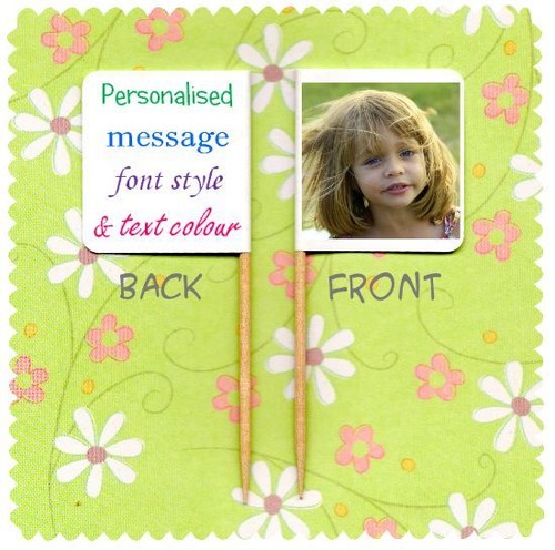 20 FOTOS PERSONALIZADAS BANDERA DE PASTEL Cumpleaños Compromiso Bautizo Gallina Topper - Imagen 1 de 2