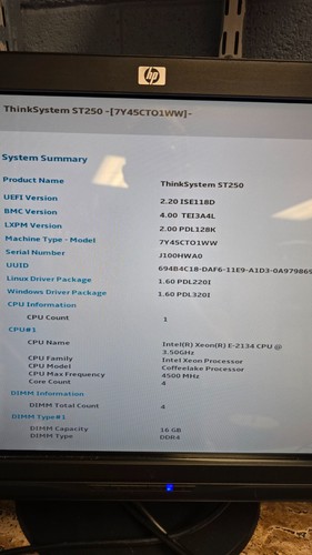Carte mère serveur Lenovo ThinkSystem ST250 Intel Xeon E-2134 3,5 GHz 64 Go RAM - Photo 8/15