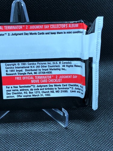 T2 Terminator 2 Judgment Day Official Trading Cards 1991 Impel 1 Wax Pack Sealed - Picture 5 of 6