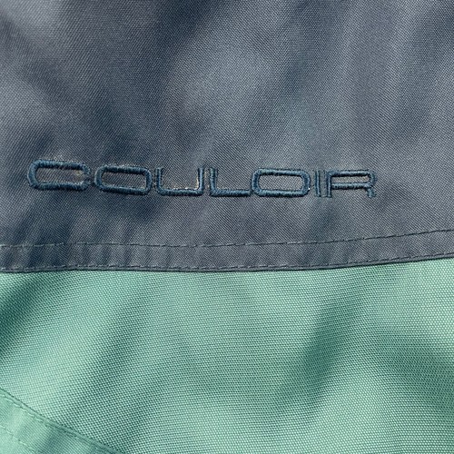 Vintage Couloir Blue/Green Ski Jacket Size 40 Hidden Hood Full Zip Unisex - Picture 5 of 9