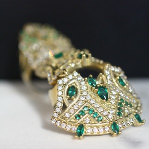 925-Sterling-Silver-Handmade-Authentic-Turkish-Emerald-Ladies-Ring-Size-9