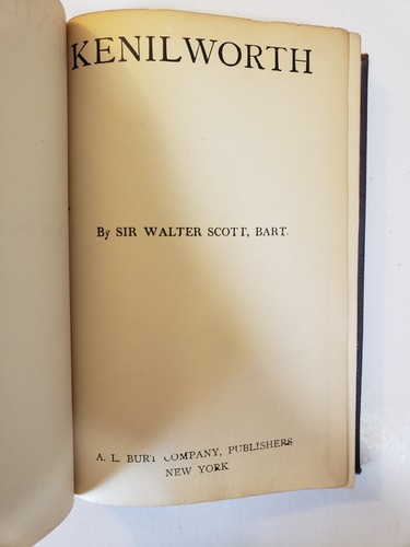 Kenilworth Sir Walter Scott Vintage A.L. Burt Company Publishers - Picture 3 of 3