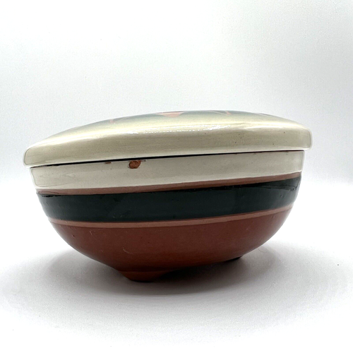 Sioux Pottery made by Lakota artists Lidded Dish Jar, Signed - Picture 4 of 10