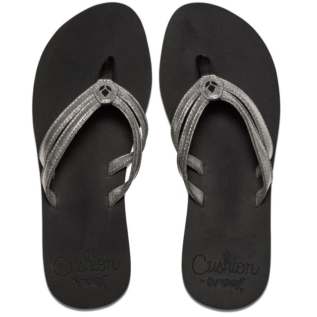 reef silver flip flops