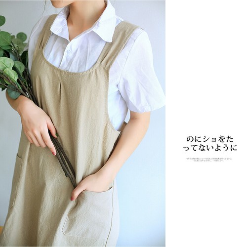Cleaning With Pockets Cross Back Apron Housework Hanging Neck Kitchen Waterproof - Picture 7 of 14