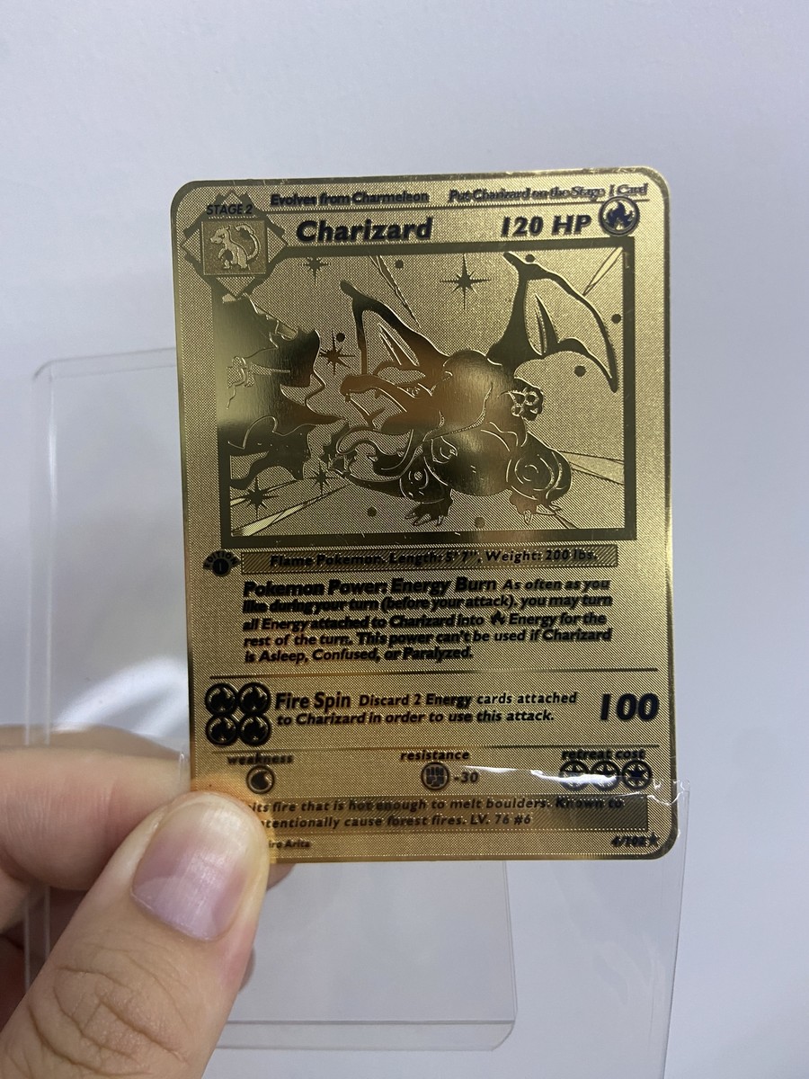 Charizard 120HP Gold Metal Pokémon Card-Collectible Gift