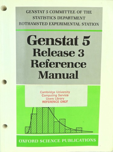 GenstatTM 5 Release 3 Reference Manual by Genstat 5 Committee (Paperback, 1993) - 第 1/1 張圖片