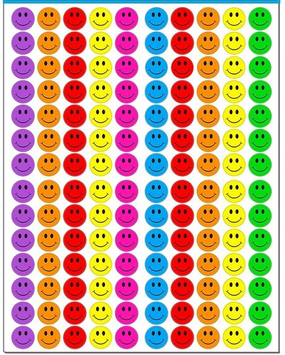 Smile Sticker Smiley Face Reward Self-Adhesive Multi Color 0.5" Round USA Seller - Picture 8 of 11