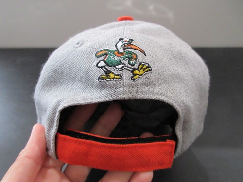 Miami Hurricanes Hat Cap Strap Back Gray Orange College Football New Era Mens - Picture 6 of 8
