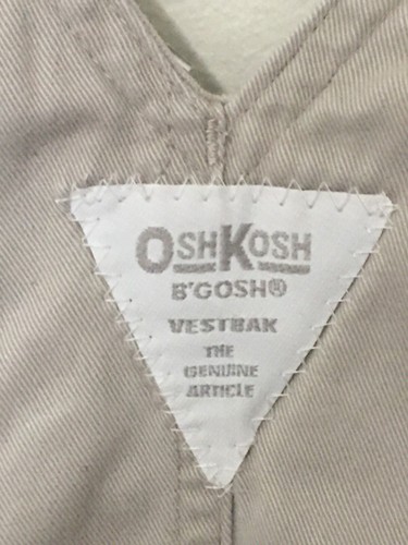 OshKosh B'Gosh Girl's 4T Jumper Overall Dress Khaki Beige with Flowers - Picture 4 of 7