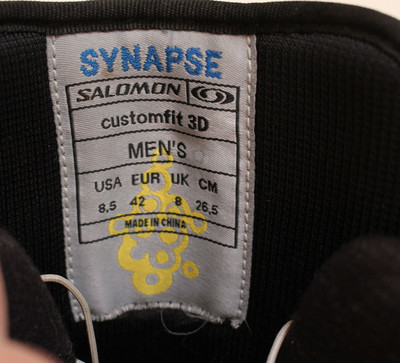 Mens SALOMON SYNAPSE Customfit 3D Size 8.5 Black & Yellow Snowboard Boots