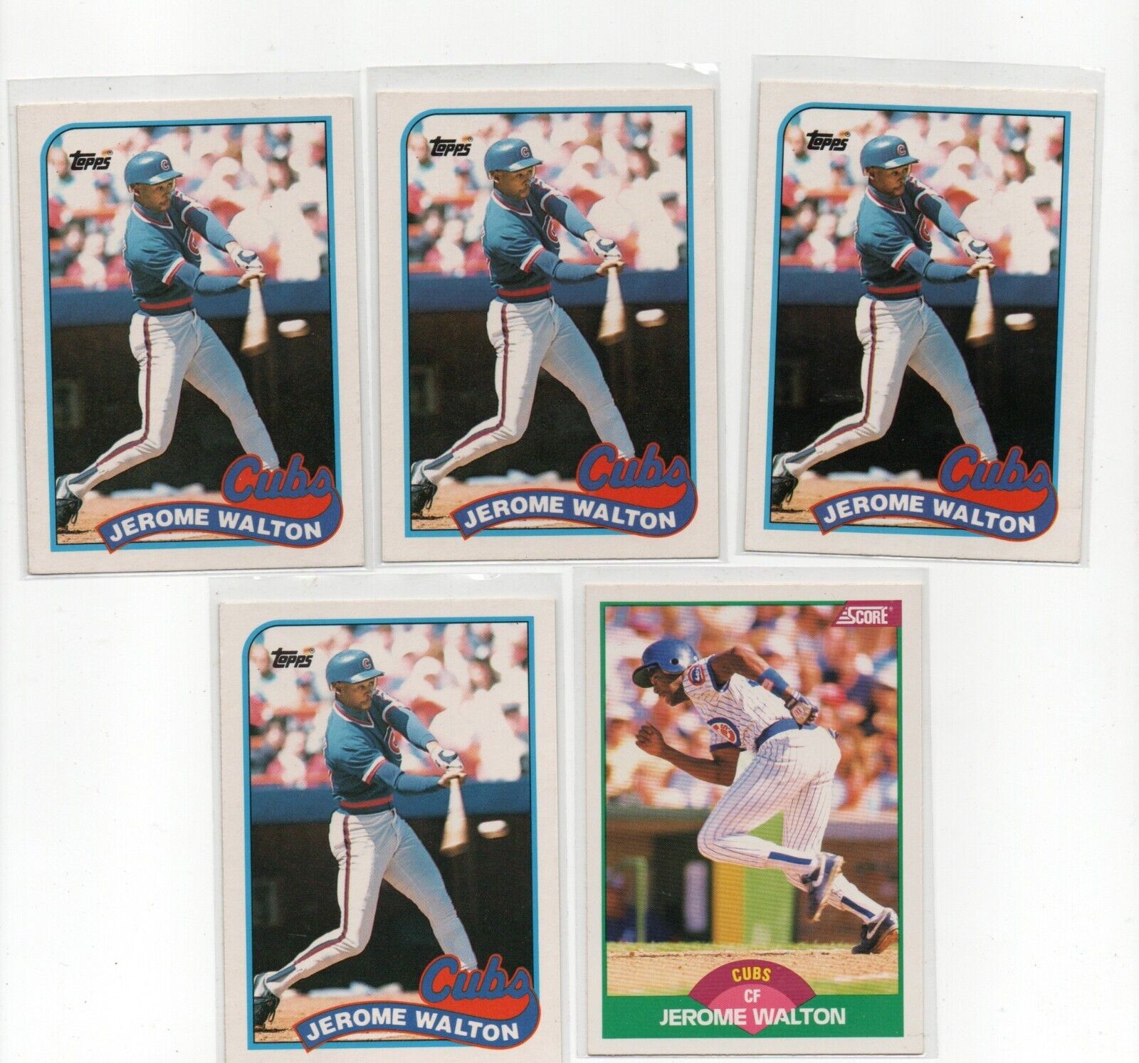 JEROME WALTON CHICAGO CUBS 1989 TOPPS TRADED SCORE 5X ROOKIE LOT