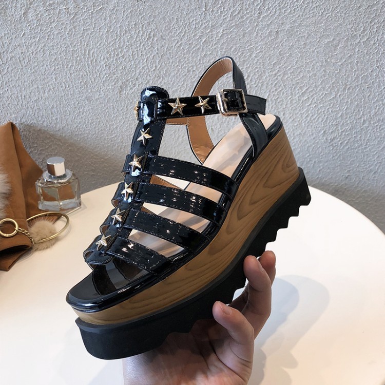 Womens Punk Rivet Gothic Sandals Sandals Sandals Summer Hollow Out Wedge Heels Platform shoes 7b85ee Womens Punk Rivet Gothic Sandals Sandals Sandals Summer Hollow Out Wedge Heels Platform shoes 7b85ee