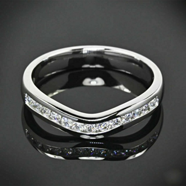 0.26 Ct Genuine Diamond Engagement Band 14K Solid White Gold Size 5 6 7 4.5 6.5 0.26 Ct Genuine Diamond Engagement Band 14K Solid White Gold Size 5 6 7 4.5 6.5