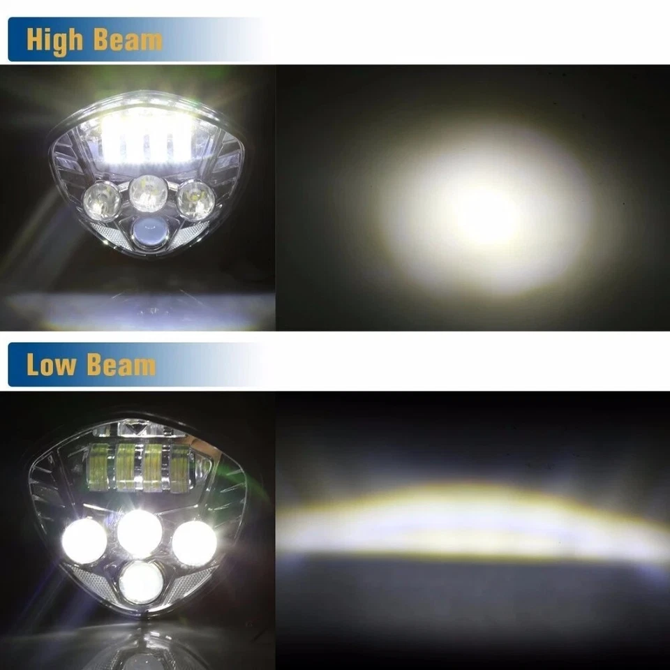 BLACK LED MOTORCYCLE HEADLIGHT FOR VICTORY CROSS COUNTRY KINGPIN VEGAS HAMMER US - Image 4 of 4