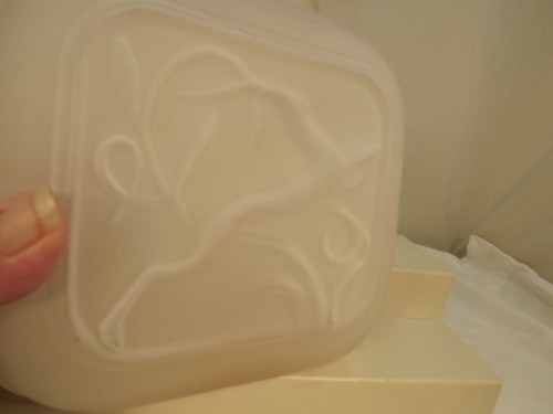 ART DECO QUADRATISCHE VASE GLAS GAZELLE FROST/SATIN ROSA Hart 2 Fund Tschechisch/Lalique ? - Bild 7 von 11