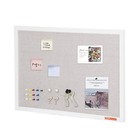 30"x20" White Cork Board with Linen Surface - Stylish Wall-Mounted Bulletin Boar