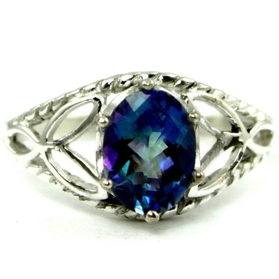 1 ct NEPTUNE GARDEN TOPAZ Sterling Silver Ladies Ring -Handmade • SR311