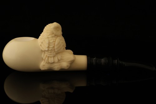 Eulenblock Meerschaumpfeife von Tekin mit Custom Case 13184 - Bild 3 von 9