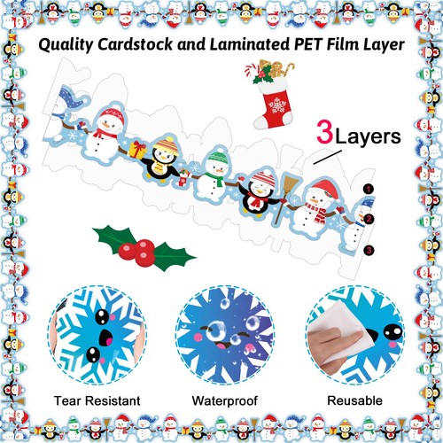 67ft Winter Bulletin Board Border Snowman Snowflake Bulletin Board Decoration... - Bild 3 von 7