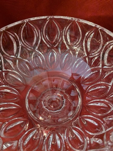 Cuenco pedestal de cristal de plomo corte cristal de plomo / Alemania Occidental elegante exquisito - Imagen 9 de 24