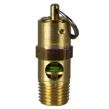 125 PSI Air Compressor Safety Relief Pop Off Valve Solid Brass 1/4" Male NPT USA