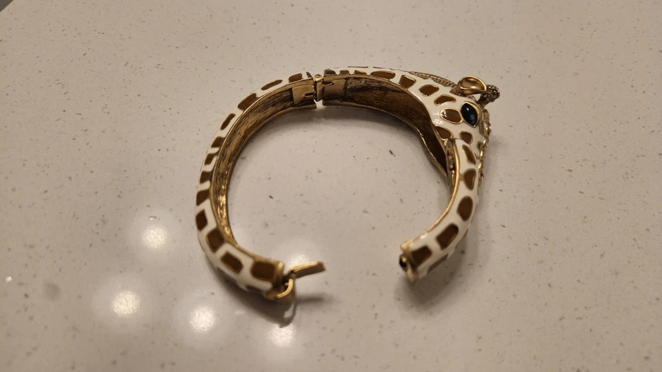 Pulsera pinza jirafa vintage esmaltada "J Crew" + estrás Foto 3 de 4