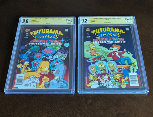 Futurama/Simpsons Secret Crossover Crisis #1-2 Sketched by James Lloyd. CBCS 9.2 - Picture 1 of 5