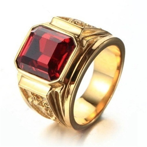 Blue Red Black Crystals Rings Men Fashion Jewelry Accessories Wedding Bands Ring - Photo 18/32