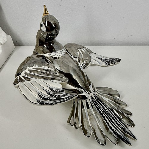 KAY FINCH California LOVE DOVES/Birds Set/2 Silver & Gold Figurines VTG 70s Glam - Picture 12 of 24