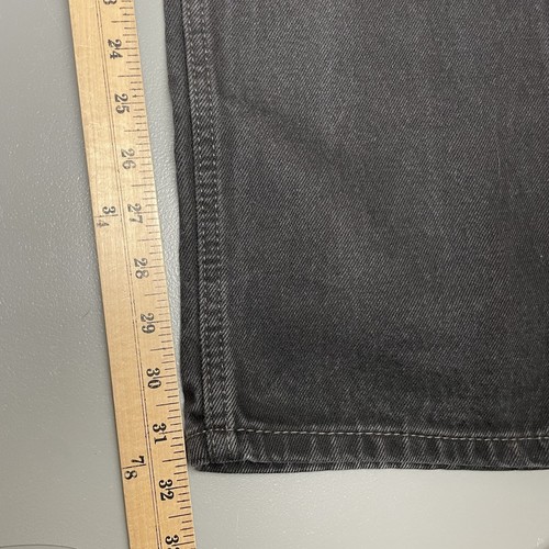 Jeans Levis uomo 34x32 nero denim 505 cotone gamba dritta cowboy abbigliamento da lavoro - Foto 5 di 14