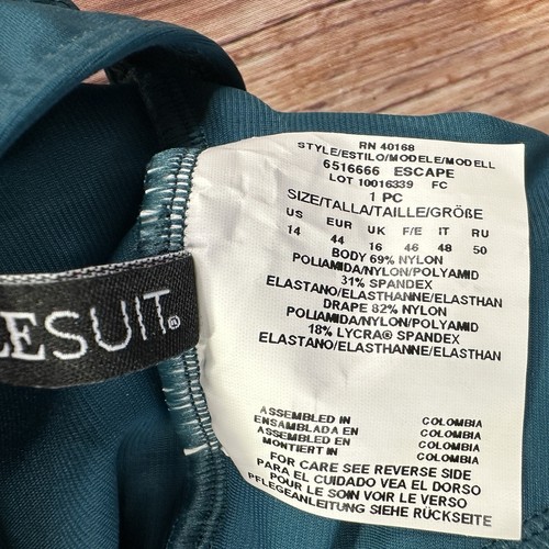 Miraclesuit Women's Swimwear Tummy Control Size 14 Nike Blue - Picture 12 of 17