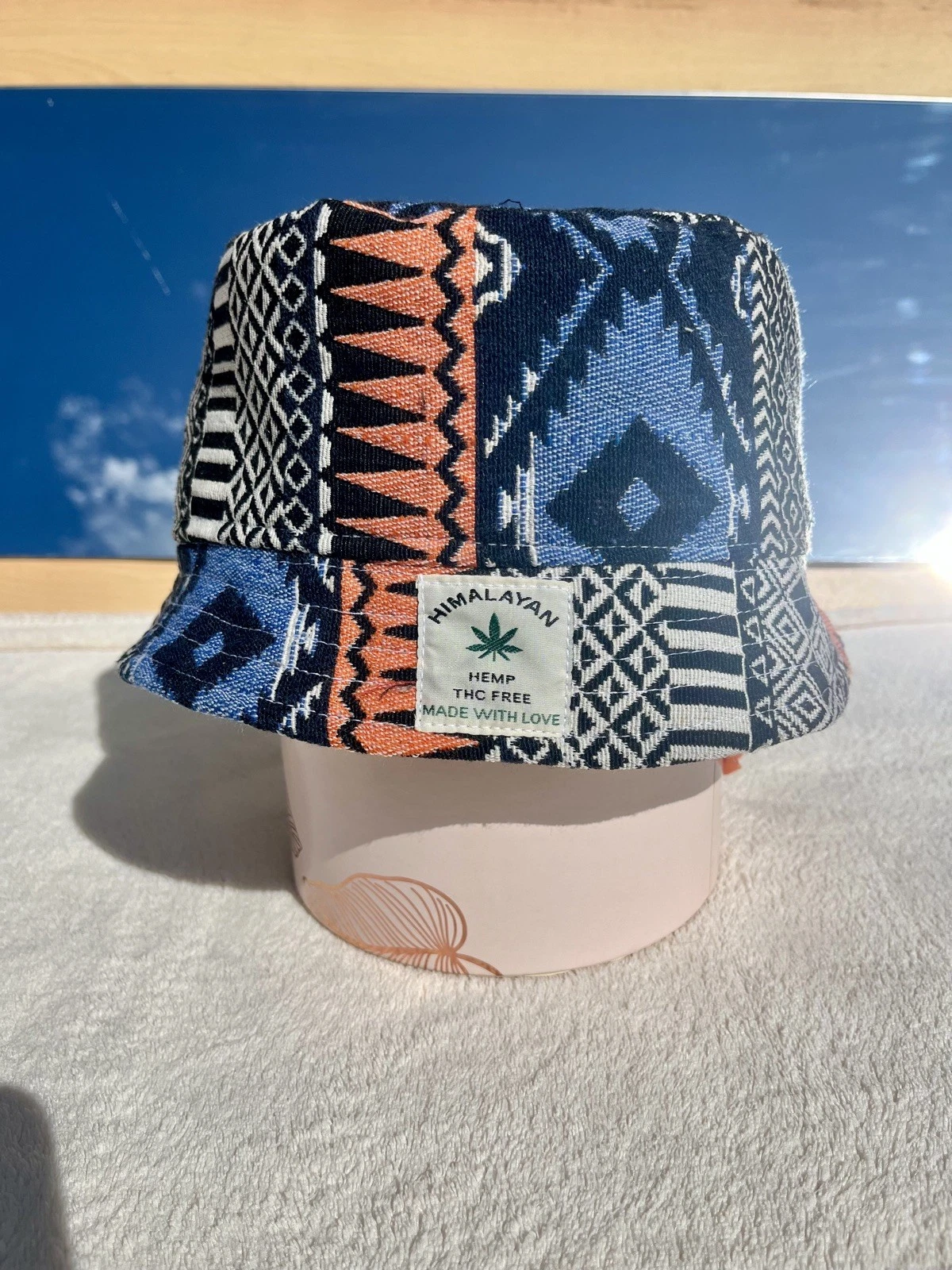 Funky Festival Eco Friendly Natural Hemp Summer Bucket Hat Sunshine Sun Rare 🍁