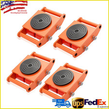 4PCS Heavy Duty Machinery Movers 6/8/12 Ton Skate Dolly 360° Rotating Rollers