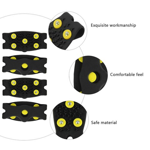 2 pares de pinzas para zapatos sin cordones para escalada en nieve antideslizantes con púas cubierta para zapatos - Imagen 9 de 12