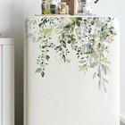 Green Leaf Floral Toilet Lid Decals - Self-Adhesive, Removable, Waterproof 