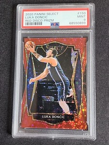 2020 Panini Select Premier Level Red Disco Prizm /49 Luka Doncic #150 PSA 9 MINT