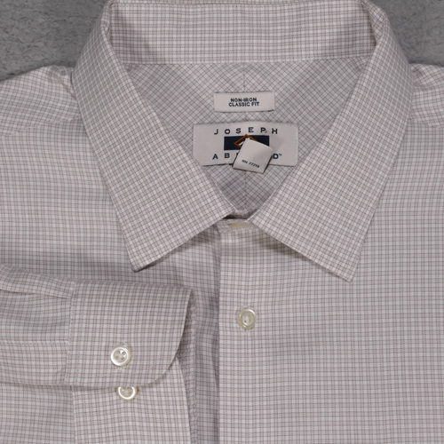 Joseph Abboud Button Up Shirt Mens 18 1/2 34/35 Classic Beige Long Sleeve