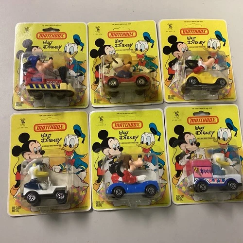 Vintage 1979 Matchbox Walt Disney Lot Of 6 Cars NEW 4 Unpunched 3 Goofy 2 Donald
