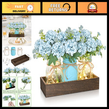 Mason Jar Centerpiece Table Decor - Rustic Farmhouse Wedding Home Decor with Hyd