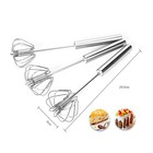 Thumb-press Handheld Egg Beater Stainless Steel Whisk Mixer