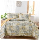 Yellow Boho Quilt Set Size 3 Pieces Grey and Yellow Plaid King Yellow Grey