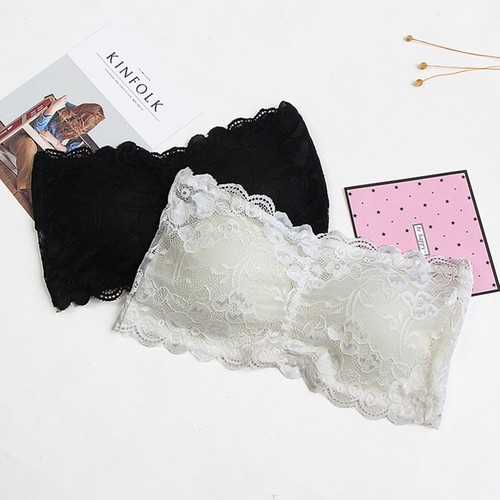 Lace Tube Bandeau Tube Bra Boob Bra Lace Strapless Bra Bandeau Tube Tops - Picture 9 of 12