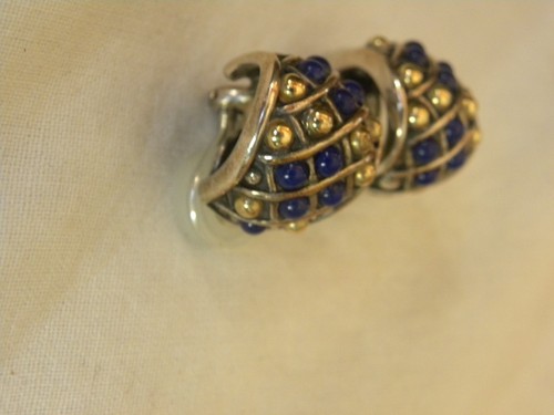 Designer Lagos Caviar Lapis 18K Gold Sterling Silber Ohrringe Clip on - Bild 4 von 8