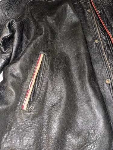 Wu Wear 36 Men’s 4XL Leather Jacket Black Quilted Lined Zip/Snap Pockets image 3