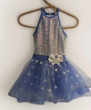 Weissman Dance 'A' You're Adorable 13506 Iridescent Blue Sequin Dress Size IC