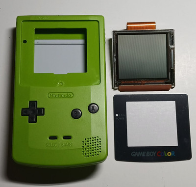 lime GBC OEM LCD Screen and Shell ONLY Nintendo Game Boy Color WORKING